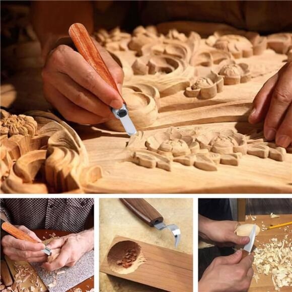 Wood Carving Kit, 17 Pack Wood Whittling Kit Hand Carving Knife Tools Set - Picture 6 of 8